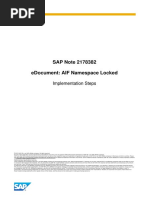 Sap Note 2178382 Edocument: Aif Namespace Locked: Implementation Steps