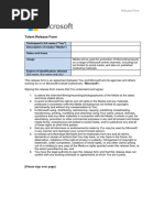 Microsoft Talent Release Form