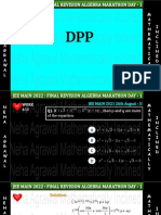 Jee Main 2022 - Final Revision Algebra Marathon Day - 1 DPP