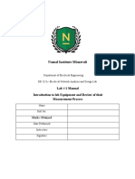 Namal Institute Mianwali: Lab # 1 Manual Introduction To Lab Equipment and Review of Their Measurement Process