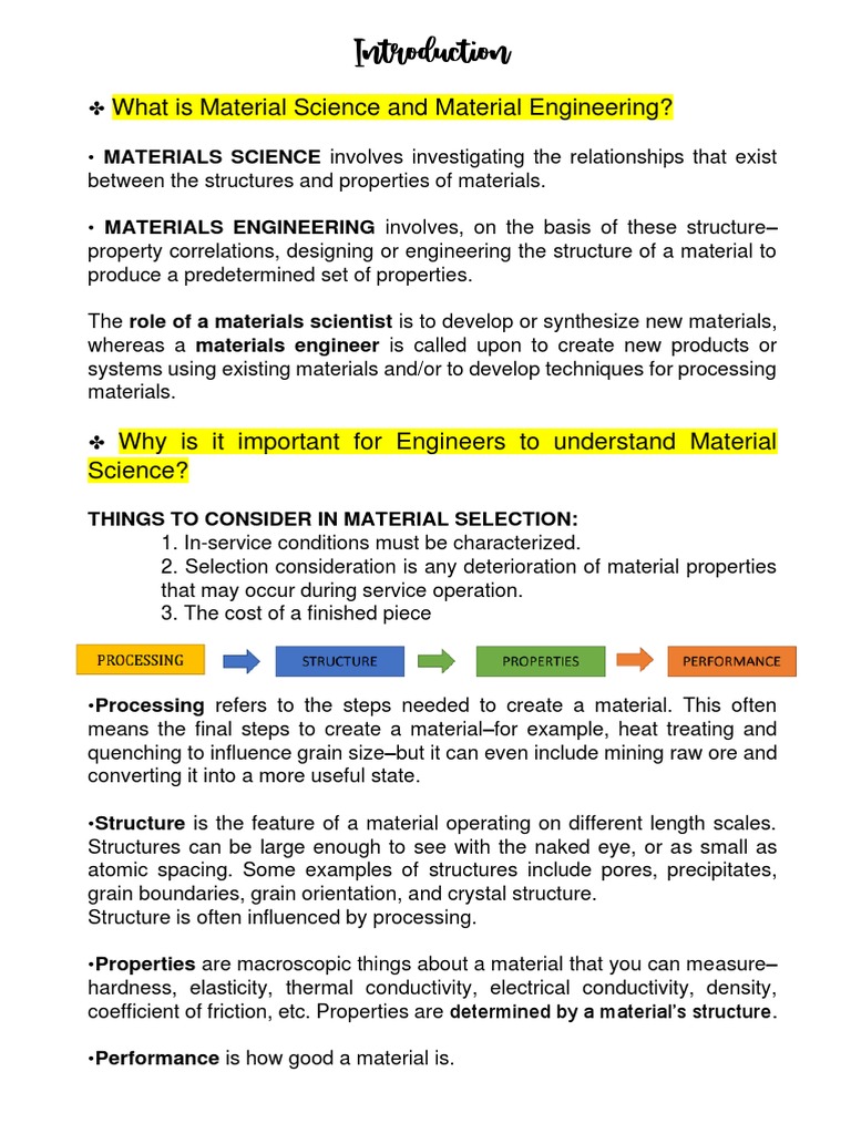Material Science Notes | PDF | Metals | Steel