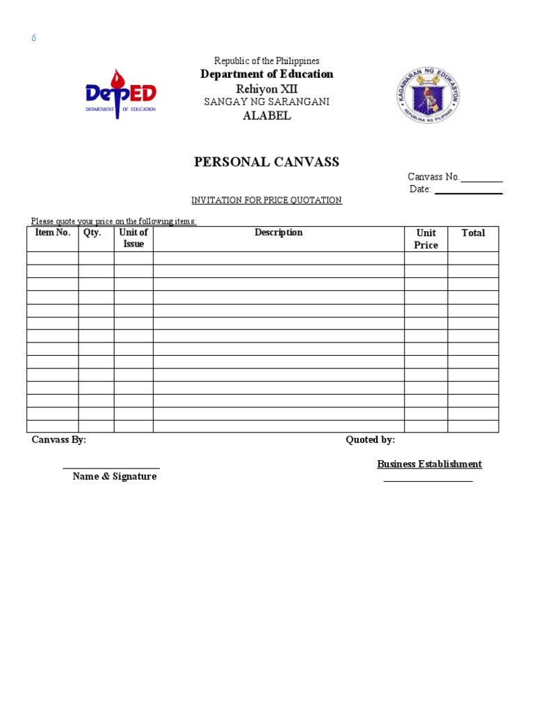 Personal Canvass: Department of Education | PDF | Printing