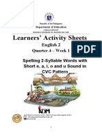 Learners' Activity Sheets: English 2