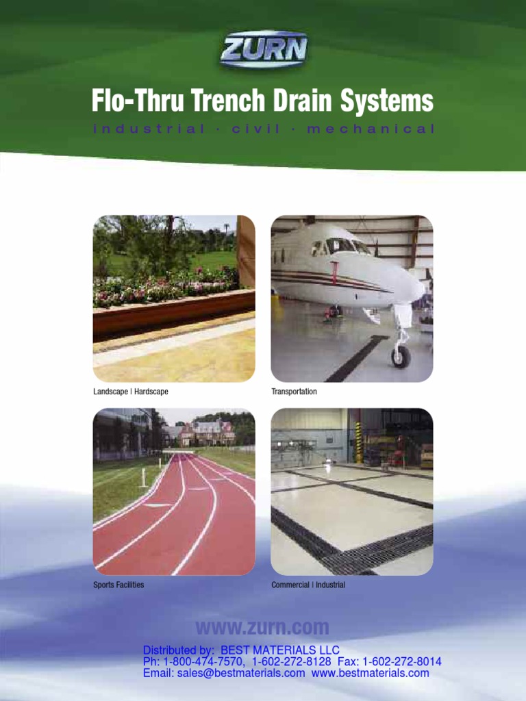 Zurn Flo-Thru Trench Drain Systems | PDF | Storm Drain | Economic Sectors