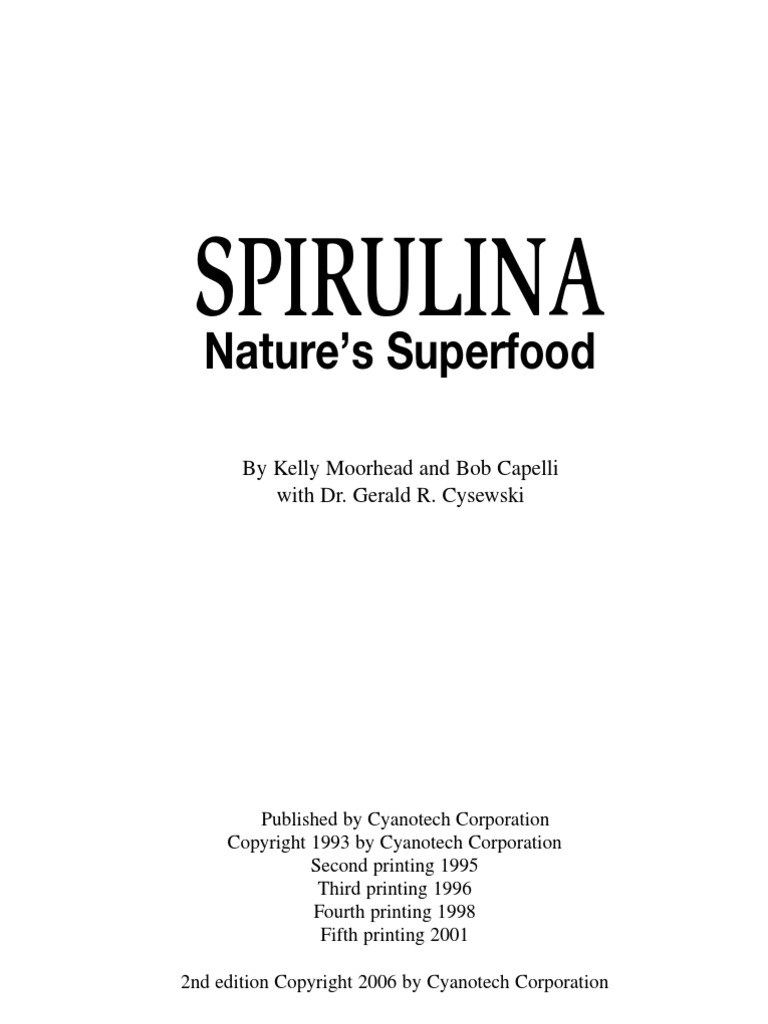 Spirulina Book, PDF, Antioxidant