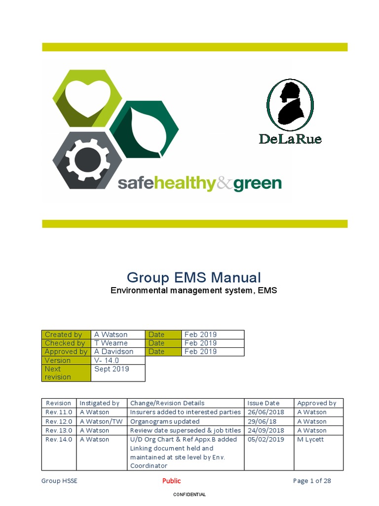Group EMS Manual: Environmental Management System, EMS | PDF | Climate ...