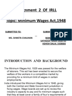 Assignment 2 of IRLL Topic: Minimum Wages Act, 1948