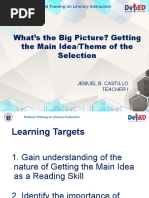 What's The Big Picture? Getting The Main Idea/Theme of The Selection