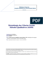 41038 - Metodologia Das Ciências Sociais - Métodos Qualitativos - Célia Silva