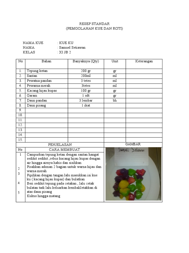 Resep Kue Tradisional Indonesia | PDF