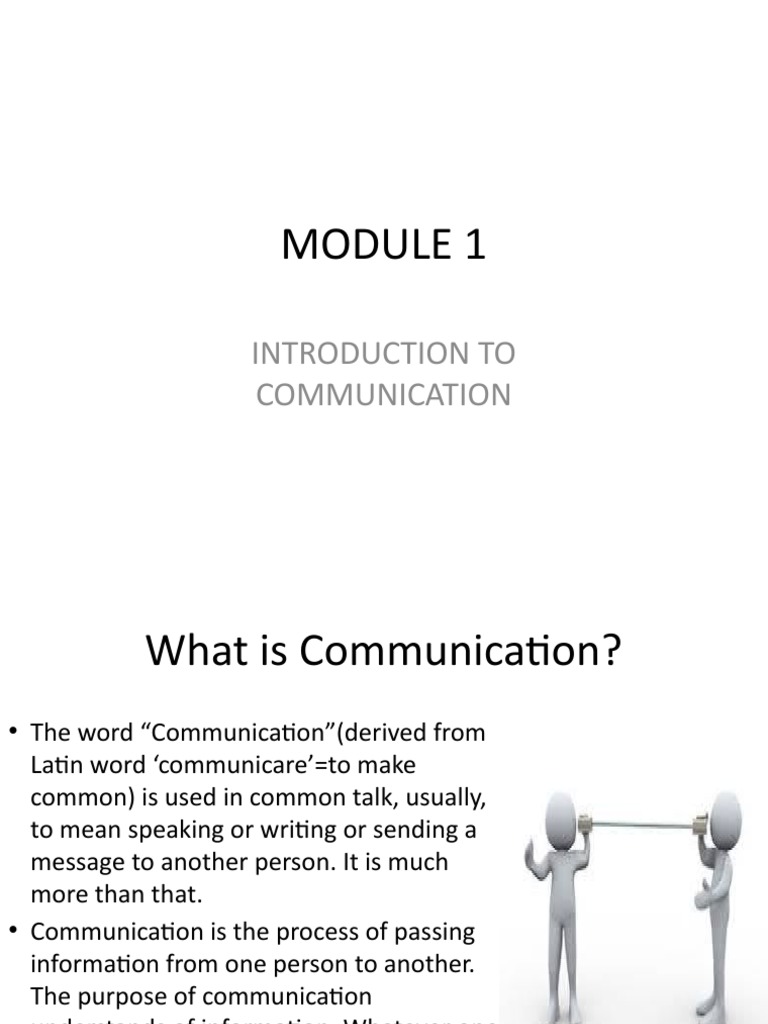 Communication Module 1 PDF Communication Nonverbal Communication