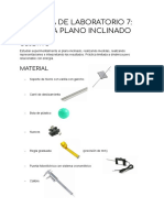 Practica de Laboratorio 7 - Dinã - Mica Plano Inclinado