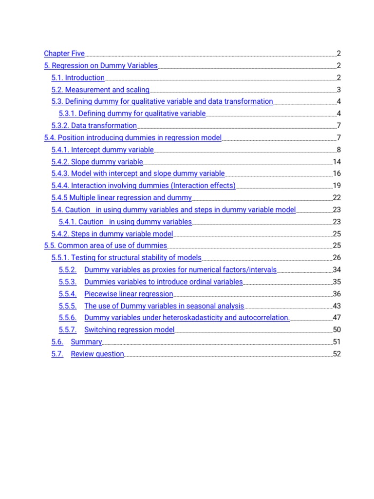 Regression Analysis with Dummy Variables | PDF | Dummy Variable ...