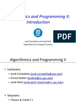Algorithmics and Programming II:: Jordi Cortadella and Jordi Petit Department of Computer Science