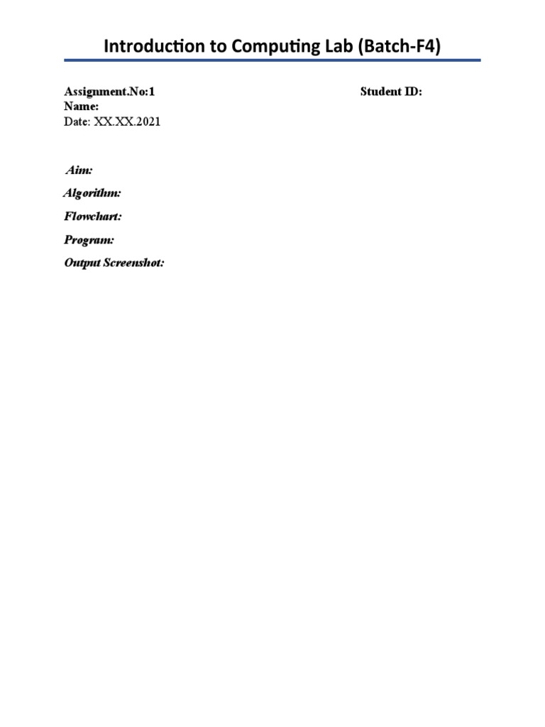 Introduction To Computing Lab Report Template | PDF | Technology ...