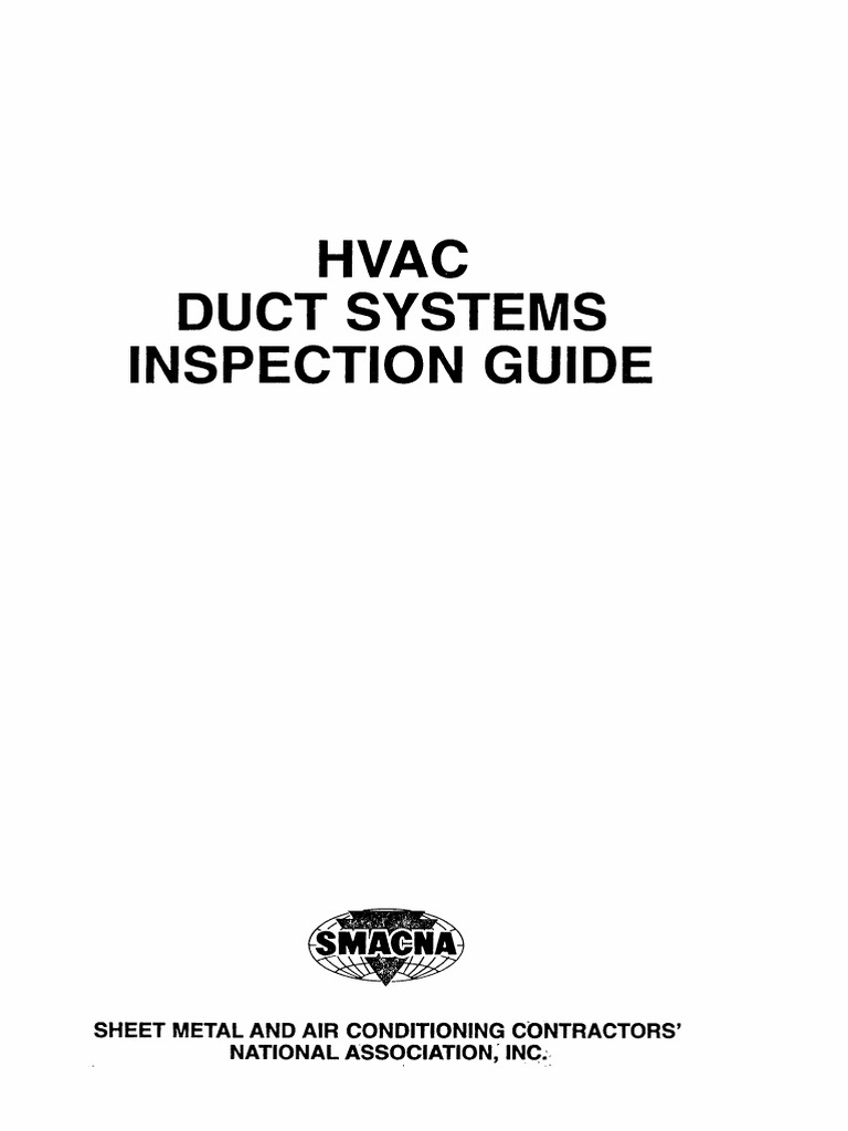 Hvac Duct Systems Inspection Guide Sheet Metal and Air Conditioning