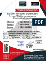 Certificado de Fumigacion - Programa Vaso de Leche