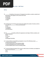 Module 02 - MS Office 2013 - MS Word MCQ