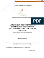 Análise Das Demonstrações Financeiras Como Fator Determinante Na Tomada de Decisão