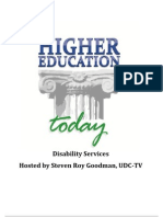 Higher Education Today - Disability Services