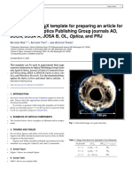 Length-Check L TEX Template For Preparing An Article For Submission To Optica Publishing Group Journals AO, Jocn, Josa A, Josa B, Ol, Optica, and PRJ