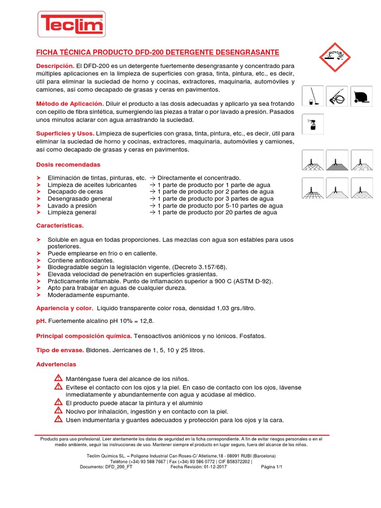 Desengrasante Industrial en Gel limpiador fuertemente alcalino