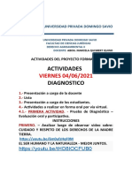 1ra. Clase - Actividades Miercoles 04-06-2021 - Universidad Privada Domingo Savio