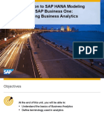 Introduction To SAP HANA Modeling For SAP Business One: Modeling Business Analytics