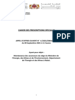 Cahier Des Prescriptions Speciales: Appel D'Offres Ouvert #4 /2021/dragsi Du Du 09 Septembre 2021 À 11 Heures