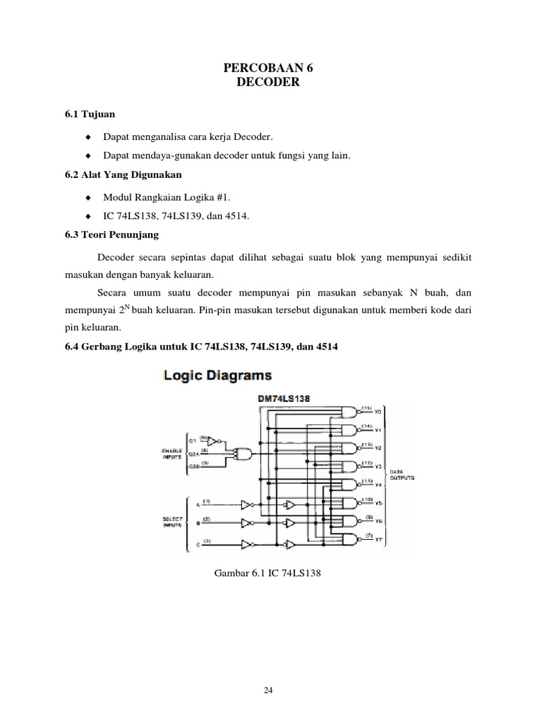 Analisis Rangkaian Decoder 74LS138 | PDF