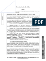 Publicación - Anuncio Modificación Bases Oposición Agente de Policía Local de Rafal.