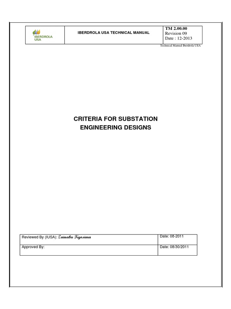 Substation Design Criteria Manual | PDF | Electrical Substation ...
