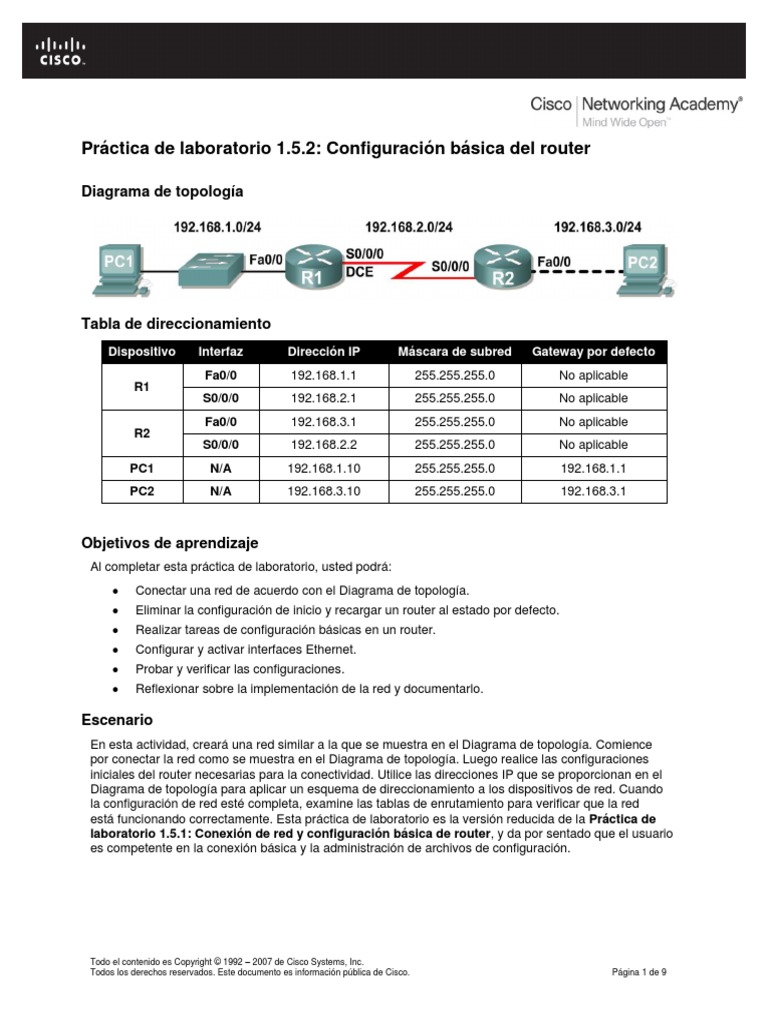 Configuraci n basica de un router pdf enrutador computaci n