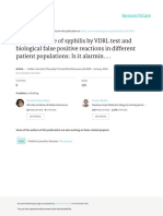 Seroprevalence of Syphilis by VDRL Test and Biological False Positive Reactions in Different Patient Populations: Is It Alarmin...