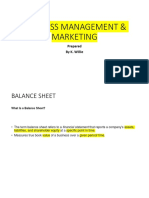 BUSINESS MANAGEMENT- Balance Sheet Notes