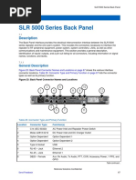 SLR 5000 Series Back Panel: Description