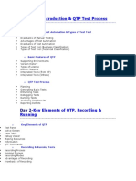 Introduction & QTP Test Process: o Overview On Test Automation & Types of Test Tool