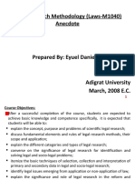 Legal Research Methodology (Laws-M1040) Anecdote