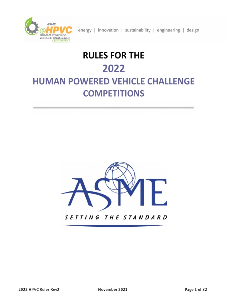 HPVC Rules 2022 FINAL Updated Logo | PDF | Vehicles