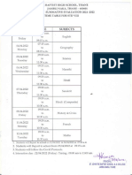Time Table For STD VIII