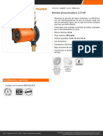 Bomba Presurizadora 1/3 HP: CÓDIGO: 14637 CLAVE: PRE-1/3