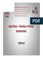 Aula Extra - Dúvidas e Pontos Importantes