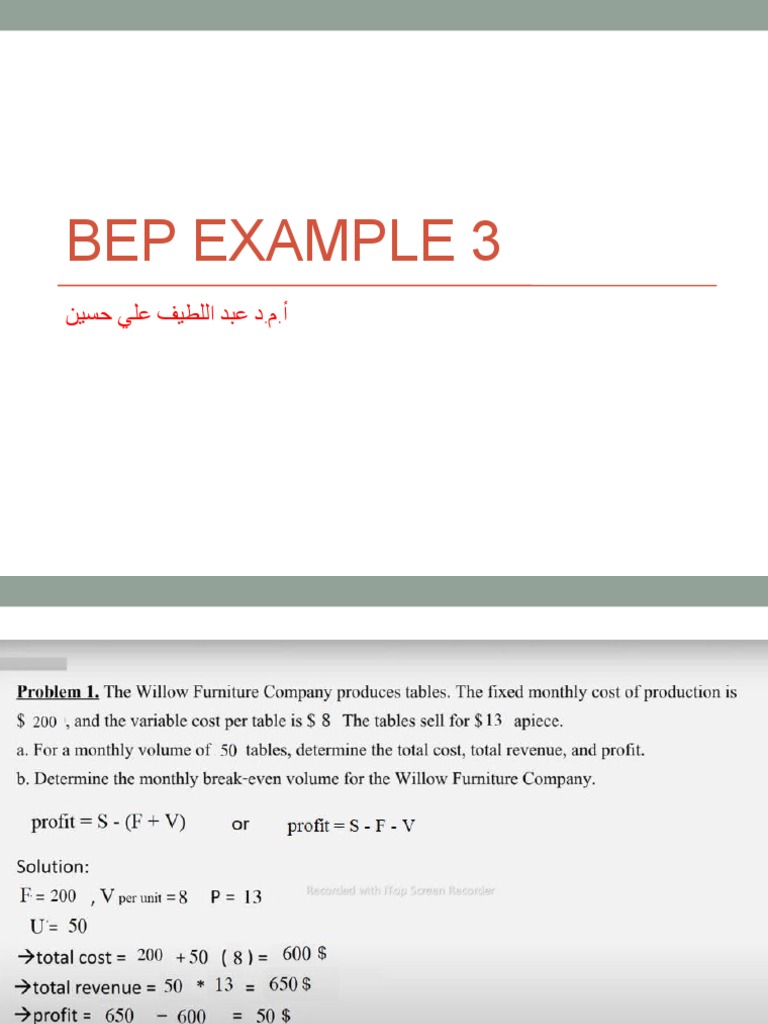 BEP Example-3 | PDF