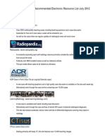 FC Rad Diag (SA) Recommended Electronic Resource List July 2012