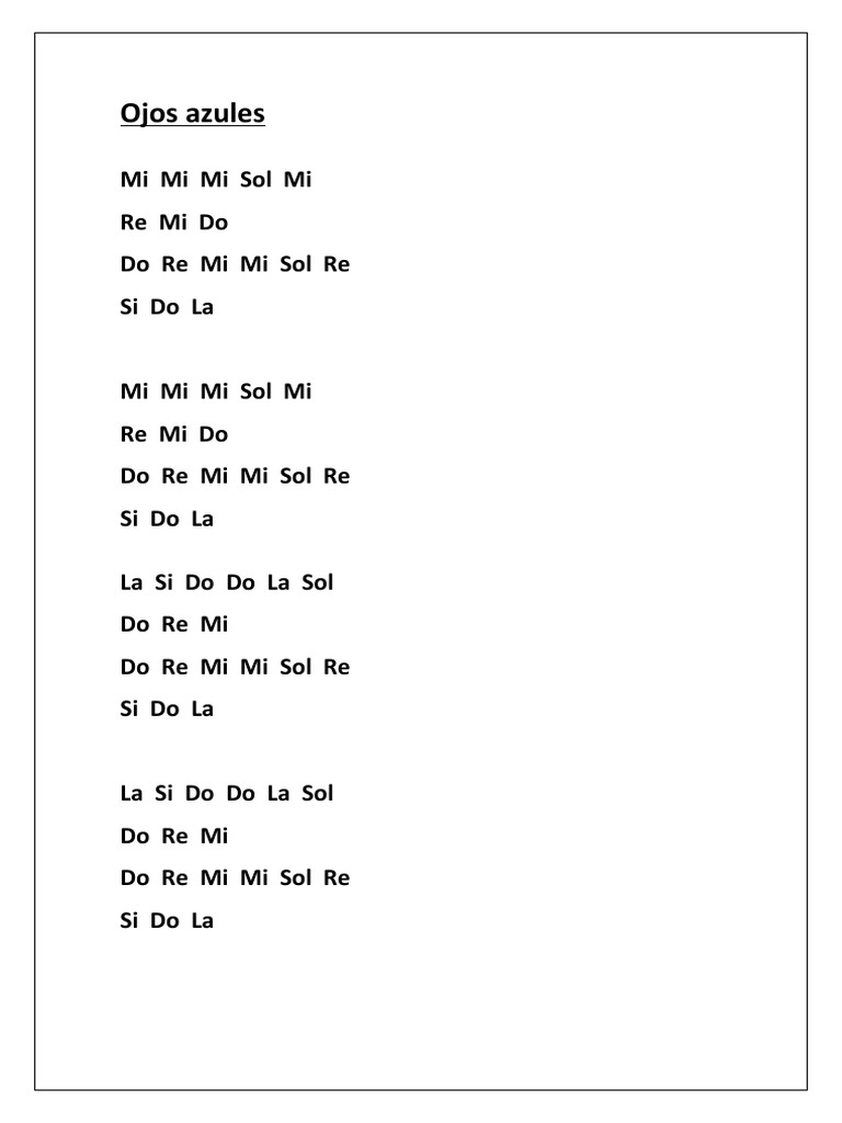 Ojos Azules (Notas Musicales) PDF