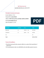 Printable Commercial Invoice Template