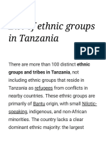 List of Ethnic Groups in Tanzania - Wikipedia