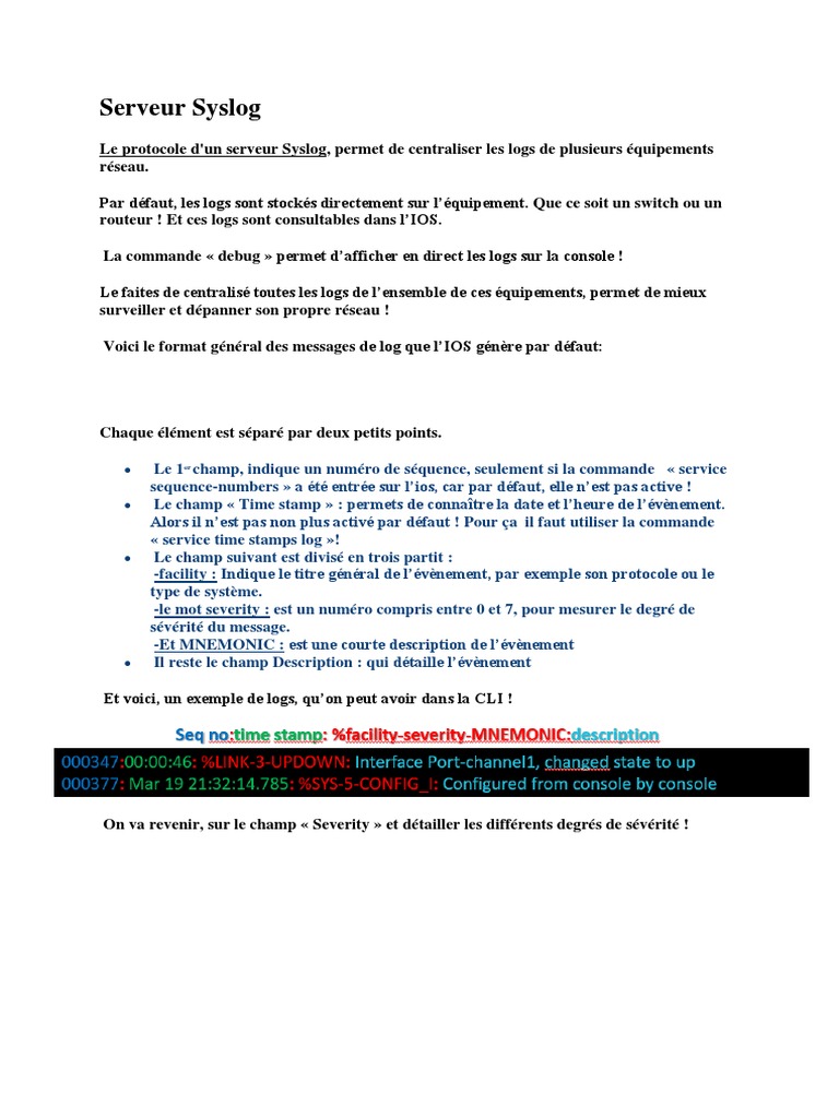 Configuration d'un Serveur Syslog | PDF | Serveur (Informatique ...
