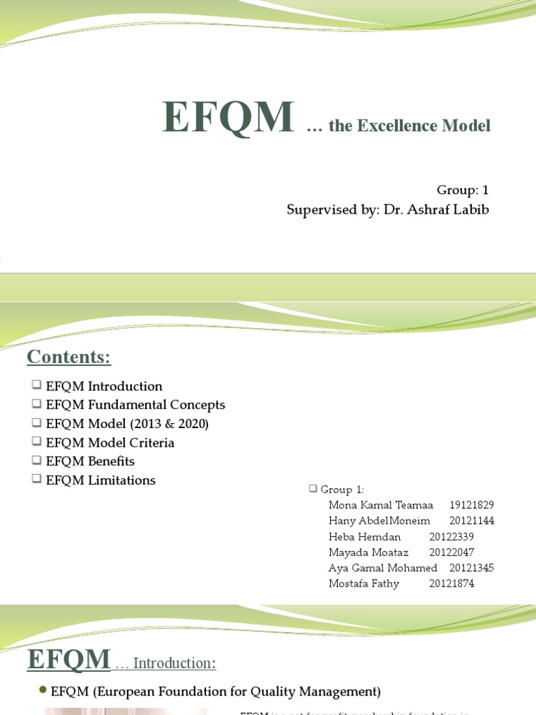 EFQM Excellence Model Guide | PDF | Organizational Culture | Sustainability