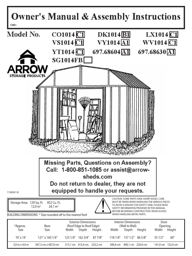 Lexington 10x14 Shed Manual PDF Framing (Construction) Screw